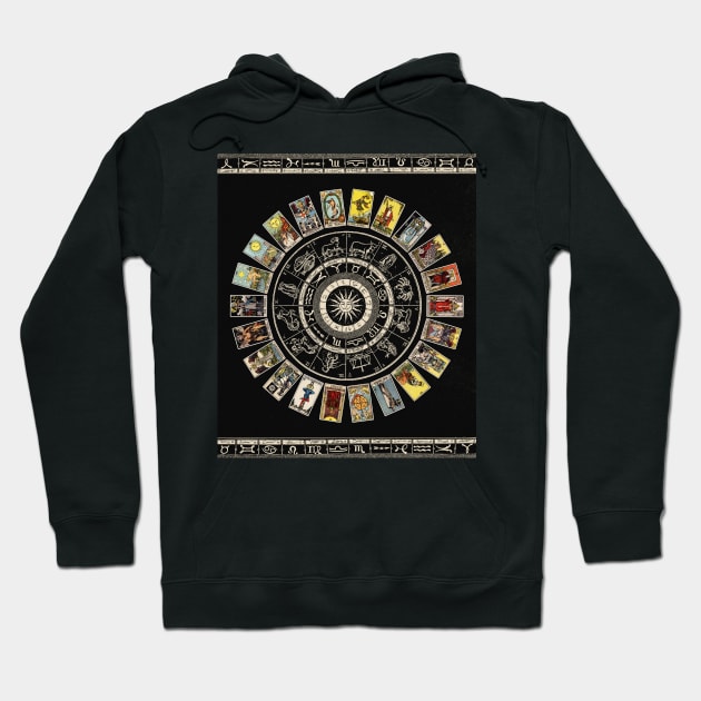 Astrology Wheel & Tarot Tapestry Hoodie by visionarysea